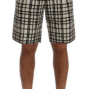 White Black Striped Casual Shorts - Jag Couture London
