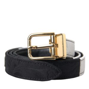 Black White Patchwork Gold Metal Buckle Belt - Jag Couture London