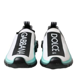 Black White Blue Slip On Sorrento Sneakers Shoes - Jag Couture London