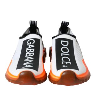 Black White Orange Slip On Sorrento Sneakers Shoes - Jag Couture London