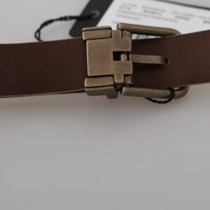 Cream Beige Gold Buckle Waist Leather Belt - Jag Couture London