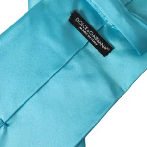 Light Blue Satin Silk Wide Adjustable Men Tie - Jag Couture London