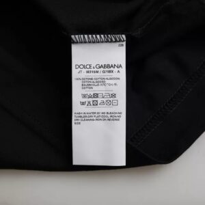 Black Cotton Round Neck Short Sleeves Men T-shirt - Jag Couture London