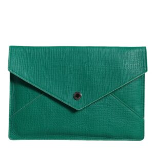 Green Leather Handbag Clutch Mini Purse Pouch Tablet Case - Jag Couture London