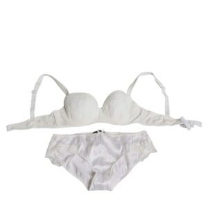 White Silk Stretch Panty Balconette Bra Underwear - Jag Couture London