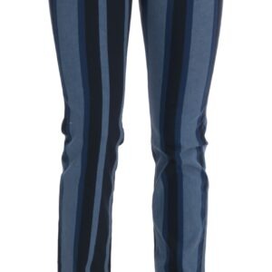 Blue GIRLY Striped Cotton Jeans - Jag Couture London