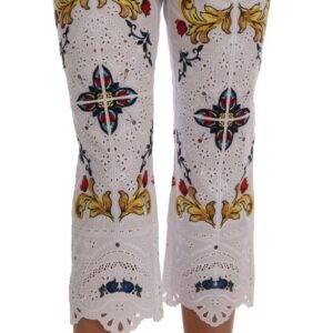Mulicolor Majolica Cutout Capri Pants - Jag Couture London