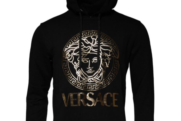 Black Medusa Cotton Hoodie Pullover Sweatshirt Sweater - Jag Couture London