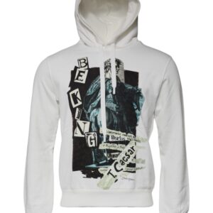 White Caesar Cotton Hooded Pullover Sweater - Jag Couture London