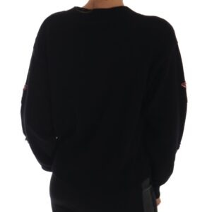 Fairy Tale Crystal Black Cashmere Sweater - Jag Couture London