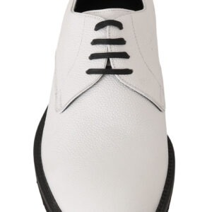 White Leather Derby Dress Formal Shoes - Jag Couture London