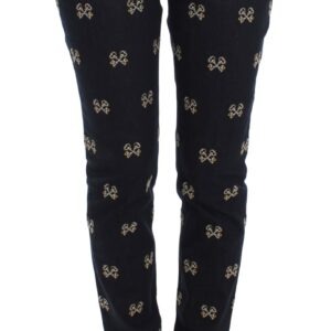 Blue Key Embroidered Slim Fit KATE Jeans - Jag Couture London