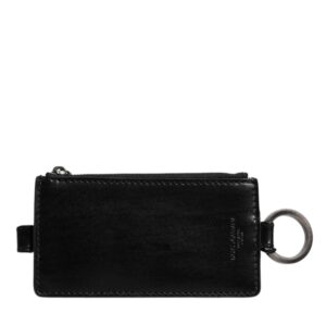 Black Horse Leather Lanyard Logo Card Holder Wallet - Jag Couture London