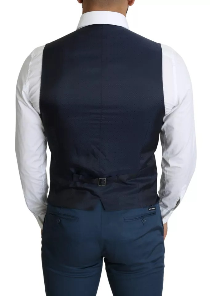 Navy Blue Men Formal Dress Waistcoat Vest - Jag Couture London