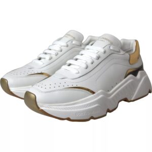 White Gold DAYMASTER Leather Sneakers Men Shoes - Jag Couture London