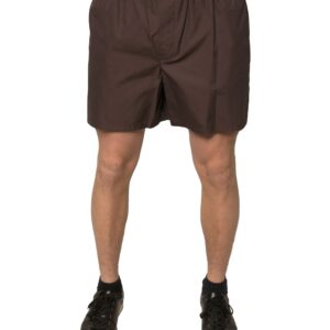 Brown Cotton Blend Men Mid Waist Shorts - Jag Couture London