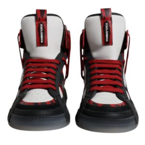 Multicolor Leather High Top Sneakers Shoes - Jag Couture London