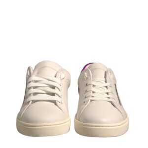 White Suede Leather Low Top Sneakers Shoes - Jag Couture London