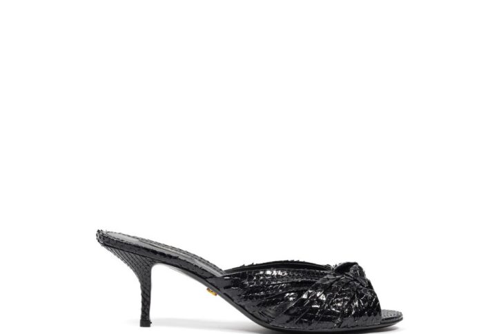 Black Snake Skin  Platform Sandals - Jag Couture London