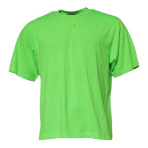 Green Logo Polyester Crew Neck T-shirt - Jag Couture London
