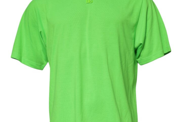 Green Logo Polyester Crew Neck T-shirt - Jag Couture London