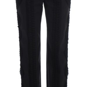 Black Cotton Stretch Torero Capris Pants - Jag Couture London