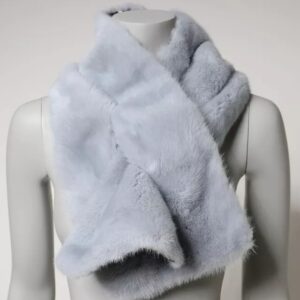 Powder Blue Mink Fur Neck Warmer Scarf - Jag Couture London