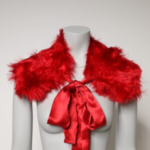 Red Alpaca Fur Women Neck Warmer Winter Scarf - Jag Couture London