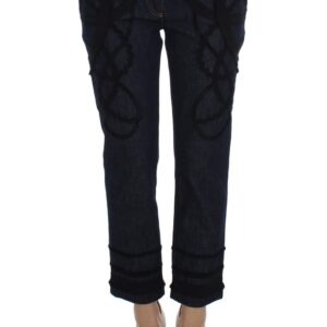 Blue Denim Cotton CAPRI Torero Jeans - Jag Couture London