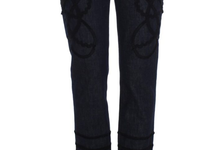 Blue Denim Cotton CAPRI Torero Jeans - Jag Couture London
