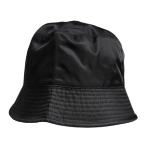 Black Cotton Wide Brim Bucket Hat - Jag Couture London
