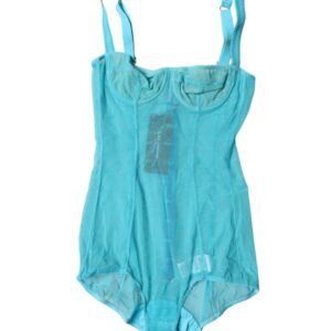 Blue Tulle Balconette Bra Bodysuit Underwear - Jag Couture London