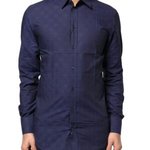 Blue Check Tartan GOLD Formal Dress Shirt - Jag Couture London