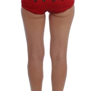 Red Silk Roses Sicily Shorts - Jag Couture London