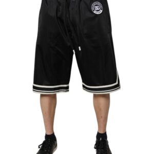 Black White Men Bermuda Sweatshorts Shorts - Jag Couture London