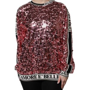 Pink DG Queen Sequin Pullover Sweater - Jag Couture London