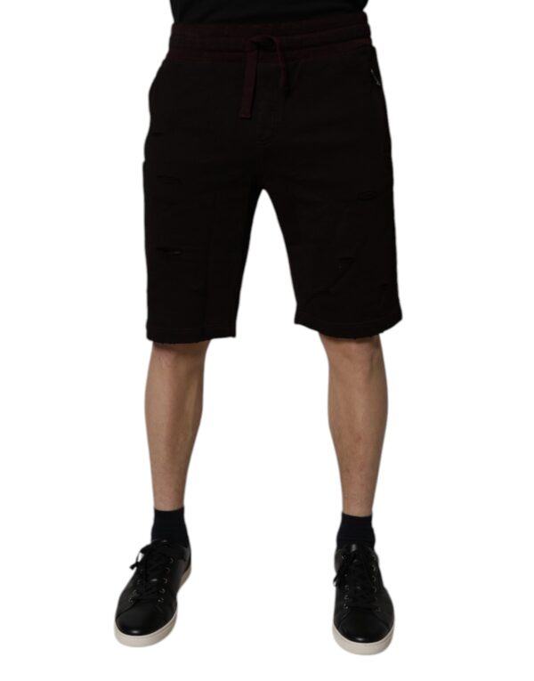 Maroon Cotton Sweatshorts Men Bermuda Shorts