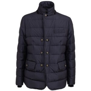Blue Polyester Coat - Jag Couture London