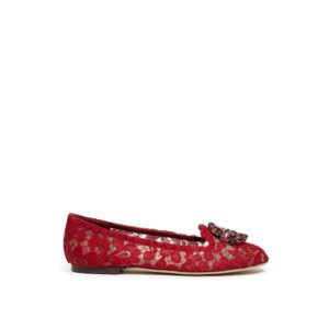 Red Viscose Ballet Flats - Jag Couture London