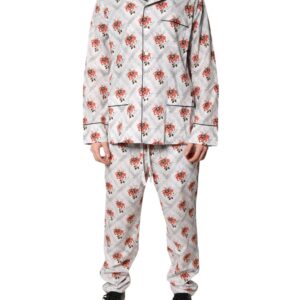 Multicolor Floral Print Cotton Pajama Set Sleepwear - Jag Couture London