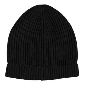 Black Cashmere Knitted Winter Beanie Hat - Jag Couture London