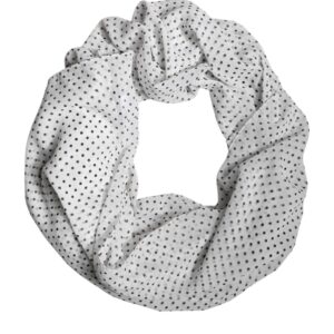 White Polka Dots Polyester Wrap Shawl Scarf - Jag Couture London