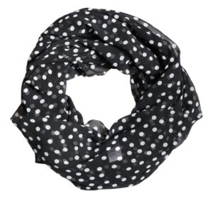 Black Polka Dots Polyester Wrap Shawl Scarf - Jag Couture London