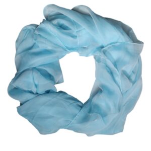 Light Blue Silk Rectangle Wrap Shawl Scarf - Jag Couture London