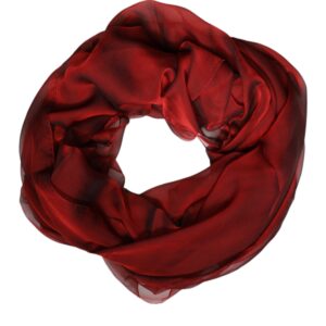 Red Silk Rectangle Women Wrap Shawl Scarf - Jag Couture London