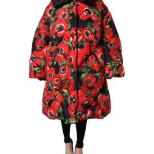Multicolor Floral Full Zip Padded Jacket