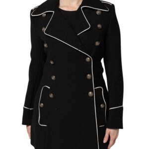 Black Wool Double Breasted Blazer Jacket