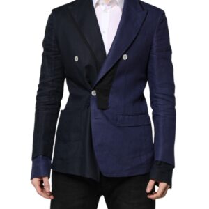 Navy Blue Double Breasted Suit Coat Blazer