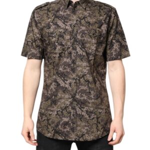 Multicolor Camouflage Button Down GOLD Shirt