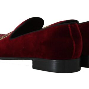 Bordeaux Velvet Loafers Gun Horseshoe Shoes - Jag Couture London